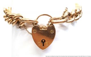 Very Rare Antique 15k Rose Gold English Made Bracelet With Locket 17.  8g