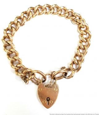 Very Rare Antique 15K Rose Gold English Made Bracelet With Locket 17.  8g 2