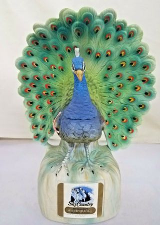 Vintage Ski Country Peacock Whiskey Decanter Limited Edition 4/5 Quart