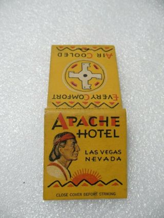Las Vegas 30s - 40s Apache Hotel Casino Club Lounge Restaurant Matchbook Cover 2