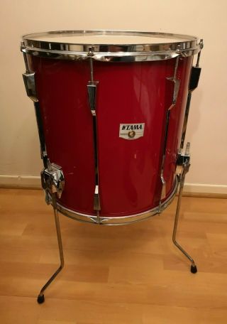 Vintage Tama Rockstar - Dx 16 " X 16 " Floor Tom Flame Red Made In Japan From 1980 