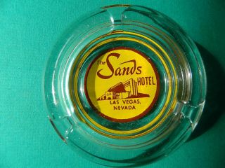 Vintage The Sands Casino Round Glass Ashtray Las Vegas Motel