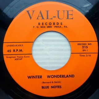 Blue Notes Vg,  Val - Ue 45 Winter Wonderland B/w O Holy Night D1030