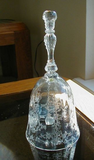 Elegant Crystal Dinner Bell By Fostoria Glass Navarre Pattern Etched