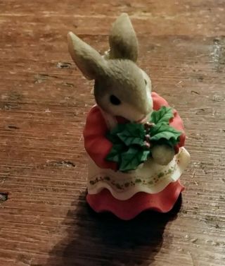 1998 Enesco My Blushing Bunnies - Have A Berry Happy Holly Day M8\ 957 386898