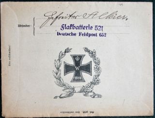 Ww I Flakbatterie 521 Orig 1917 German Soldier 