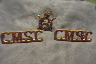 Post Ww I Brass Collar & Shoulder Badges To The Canadian Military Staff Clerks