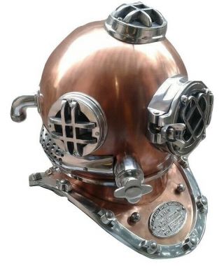 Decorative Copper Antique Divers Diving Helmet Us Navy Mark V Boston Marine Gift