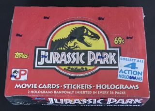 1992 Topps Jurassic Park Trading Cards Factory Wax Box