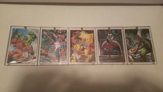 1992 Skybox Marvel Masterpieces Dyna Etch 5 Card Battle Set