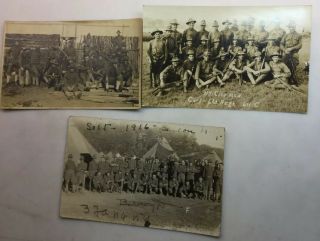 3 World War One Era Rppc American Soldier Postcards Co.  1,  6 Rgt. ,  Batt.  D 3 Fa
