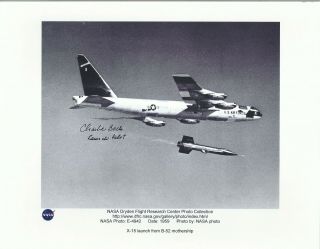 Edwards Afb,  Calif Autograph,  X - 15 B - 52 Launch Pilot Charles Bock,  Now Deceased