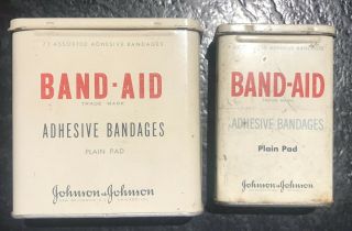 Vintage Band - Aid Adhesive Bandages Tin By Johnson And Johnson