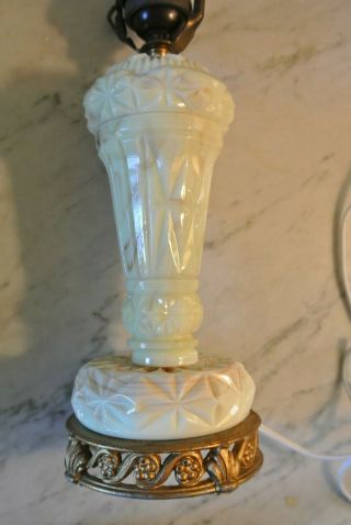 Vintage Art Deco Akro Agate Slag Glass Table Lamp Parts Chip
