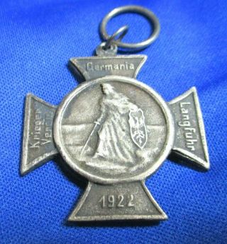 Historic Ww1 Era German/prussian Veterans Badge Dated 1922