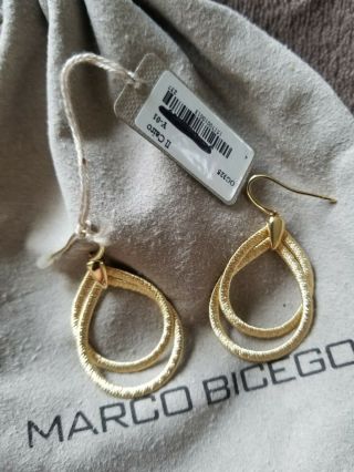 Marco Bicego 18k Yellow Gold Two Strand Cairo Drop Hoop Earrings Ret $2,  020 Bnwt