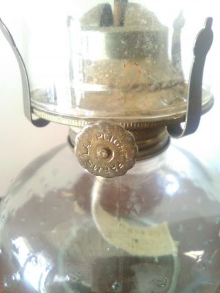 Vintage Lamplight Farms Clear Hobnail Hurricane Oil Lamp With Hooded Chimney 12 