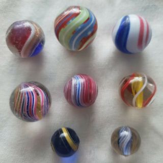 8 - Handmade Antique Vintage Glass Toy Marbles