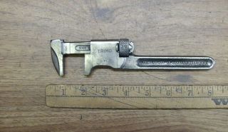 Antique Trimont Trimo 6 " All Steel Monkey Wrench,  1/2 " Jaws,  1 " Capacity,  Xlint