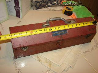 Vintage Proto Tools Flying Lady Blue Logo Tool Box With Tray 20 " X 6 " X 6 "