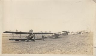 Wwi Snapshot Photo 3 American Observation Biplanes Airfield France 22
