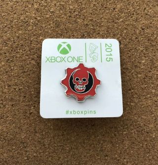 E3 2015 Gears Of War Classic Gear And Skull Logo Xbox One Pin Rare,  Htf
