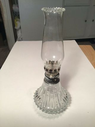 Small Vintage Lamp Light Farms Glass Oil Lamp Made In Austria Exellent