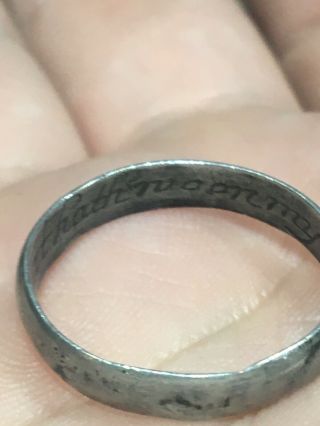 RARE 17th CENTURY SILVER POSY RING WITH SCRIPT MUSEUM QUALITY 3