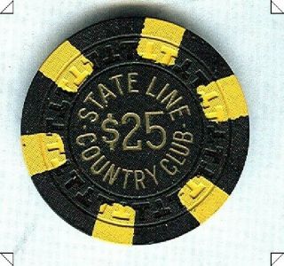 State Line Country Club Casino (lake Tahoe) $25 Chip (n5641) (avg)