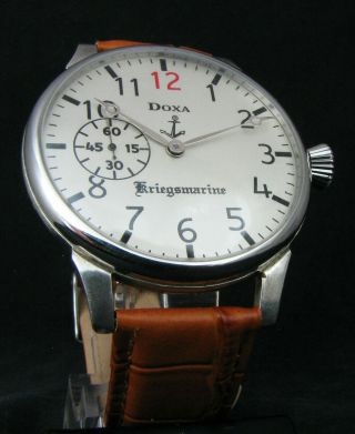 Doxa Vintage Wwii Era Navy Kriegsmarine Large Wristwatch