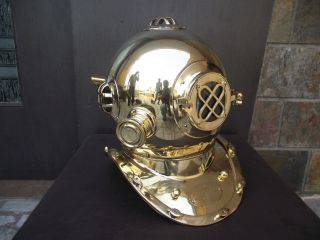 Aluminium & Brass Helmet - Diving Divers Vintage Helmet U.  S Navy