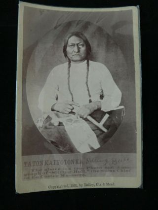 Vintage Photo Autograph Card: Sioux Chief Sitting Bull - 1882 Bailey Dix Mead