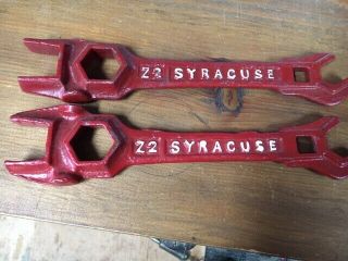 (2 Diff) Old Antique John Deere Syracuse Z2 Farm Implement Plow Wrench Tool