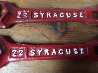 (2 diff) Old Antique John Deere SYRACUSE Z2 farm implement plow wrench tool 3