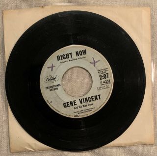 Gene Vincent & His Blue Caps “right Now” Rare Rockabilly 7” Promo 1960 Vg