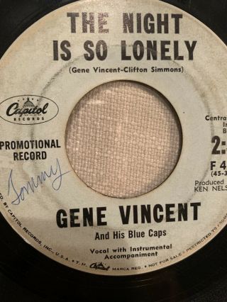 Gene Vincent & His Blue Caps “Right Now” RARE ROCKABILLY 7” PROMO 1960 VG 3
