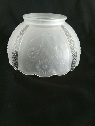 Vintage Glass Ceiling Light Cover Frosted Floral Design Cover