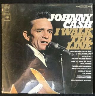 Johnny Cash I Walk The Line 1964 Album Lp 1st Columbia Cs 8990 - Vg,  /ex,  Shrink