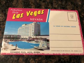 Vintage Las Vegas Postcard Book Casino Strip 1960s