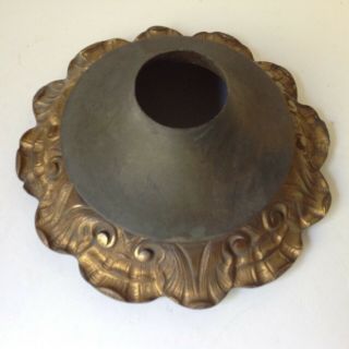 Antique Ornate Cast Brass 8 1/2 " D Chandelier Ceiling Lamp Cap Hanging Fixture P