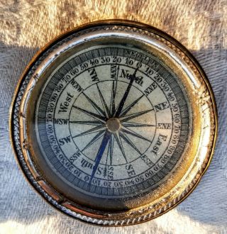 Vtg Antique Small Brass Box Negelein Dalvey Nautical Compass Maritime Navigating