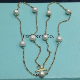 Pre - Owned Tiffany & Co.  18k Elsa Peretti " Pearls By The Yard " Necklace 18 " L
