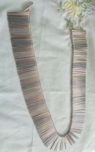 Anton Michelsen Denmark Rainbow Series Sterling Gilded Necklace 1960 