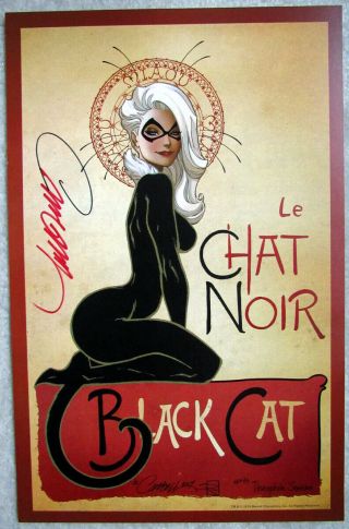 Black Cat Le Chat Noir Art Print Signed By J Scott Campbell Sdcc 2019