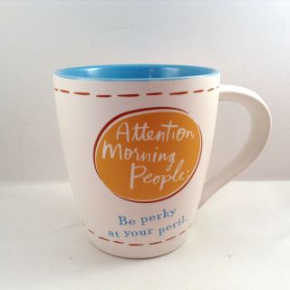 Hallmark Coffee Tea Attention Morning People Be Perky At Your Peril Cup Mug Gold