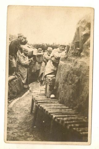 Wwi Rppc: " French Soldiers In A French Trench On The Champagne Front "
