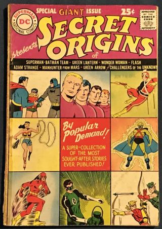 Secret Origins 1 Aug 1961 Flash,  Green Lantern,  Superman & Batman Team