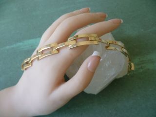 Vintage,  Gorgeous Heavy 14k Solid Yellow Gold Hinged Link Bracelet,  29.  5 Gram