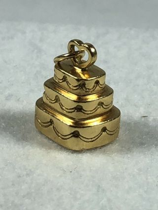 18k Gold Tiffany & Co Wedding Cake Charm/pendant Vintage,  Rare & Retired