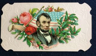 Vintage 1880s Patriotic Die Cut President Abraham Lincoln Presidents 2